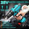 Brushless Cordless Electric Drill Screwdriver Set Double Speed 18+1Torque LED Lighting Rechargeable 1/2PCS Battery