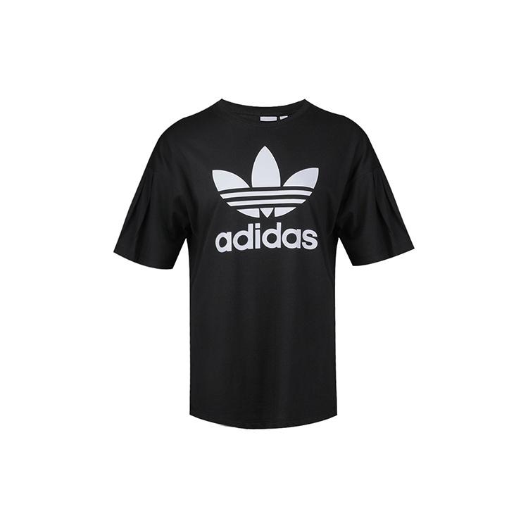 (WMNS) adidas originals logo T-shirt Black White Women s EC1884 M