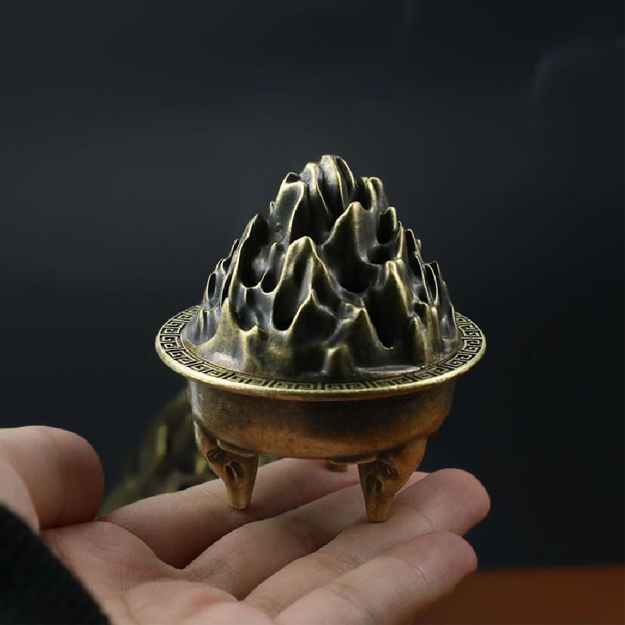 Aromaterapeutická kamna Bůh bohatství Malá kadidelnice, Mísa pokladů, Třínožý Qilin Božské zvíře Kadidelnice