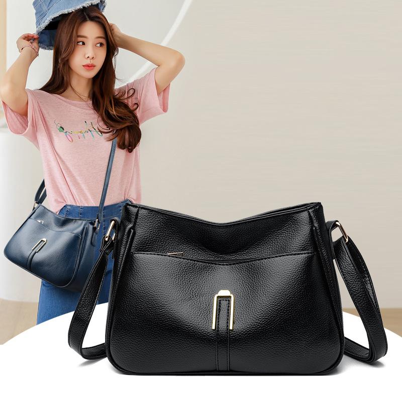 One Shoulder Crossbody Bucket Bag Women's 2025 New Spring and Summer Simple Commuting Fashion Going Out Versatile Mobile Phone Bag Women