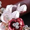 Shiny Rhinestones Flower Jewelry Women Girls Fashion Scarf Shawl Brooch Pin