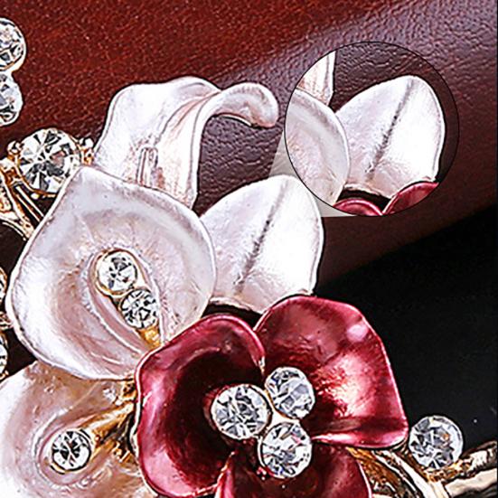 Shiny Rhinestones Flower Jewelry Women Girls Fashion Scarf Shawl Brooch Pin