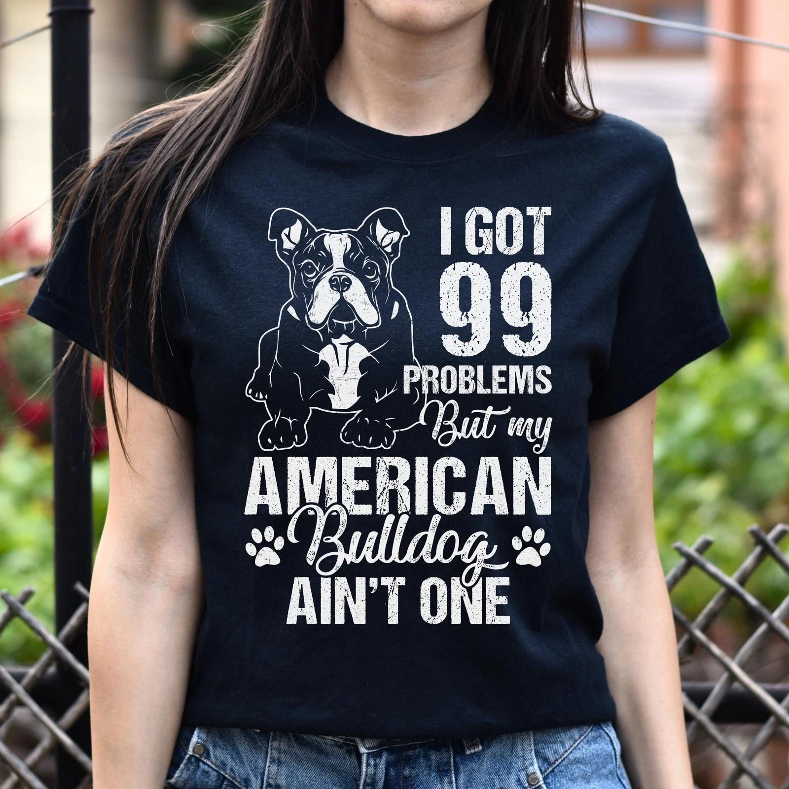 Funny American bulldog owner Unisex t-shirt gift black navy dark heather S