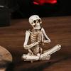 Halloweenowa Statua Szkieletu do Jogi, Zabawna Figura Zmarłego na Dekorację Imprezową, Żywiczna Gotycka Czaszka jako Ozdoba do Nawiedzonego Domu, Prezent do Ogrodu