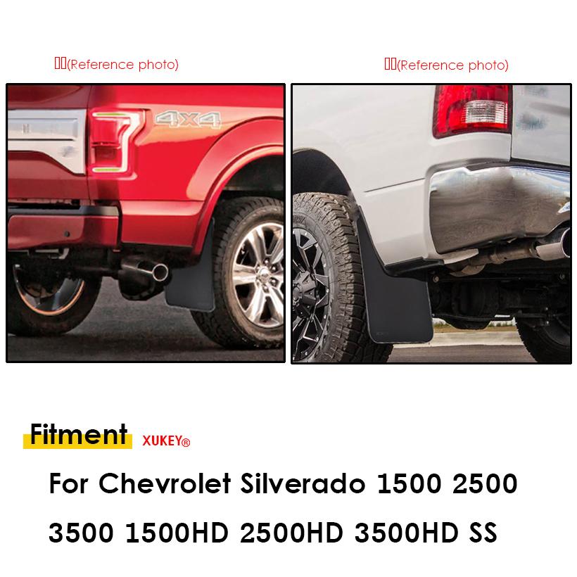 Mudflaps Mud Flaps Splash Guards Mudguard For Chevrolet Silverado 1500 2500 3500 1500HD 2500HD 3500HD 4500HD 5500HD 6500HD HD
