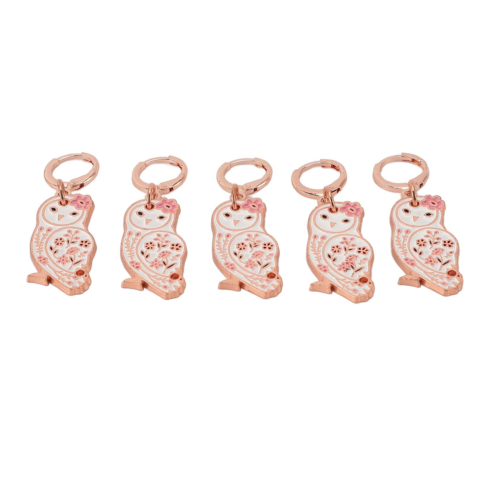 

5 шт. маркеры петель сова кулон пряжка кольца для вязания шарфа шапки свитера розового золотистого цвета