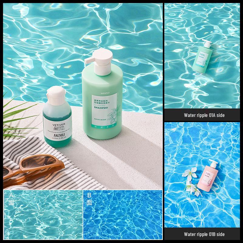 

Dual-Sided Wavy Background Paper for Summer Photography - Suitable for Fruits, Cosmetics, Pools, and Nail Art Shoots.