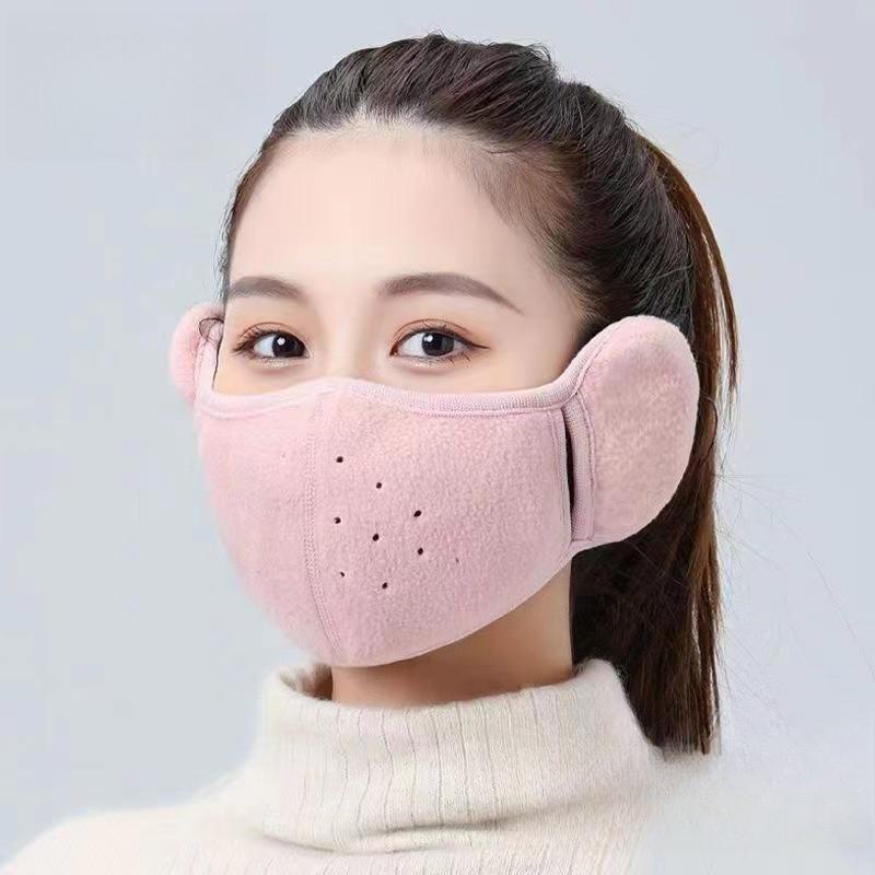 Windproof face mask warm mask with thickened fleece ear protection shake grain fleece for cycling and cold protection