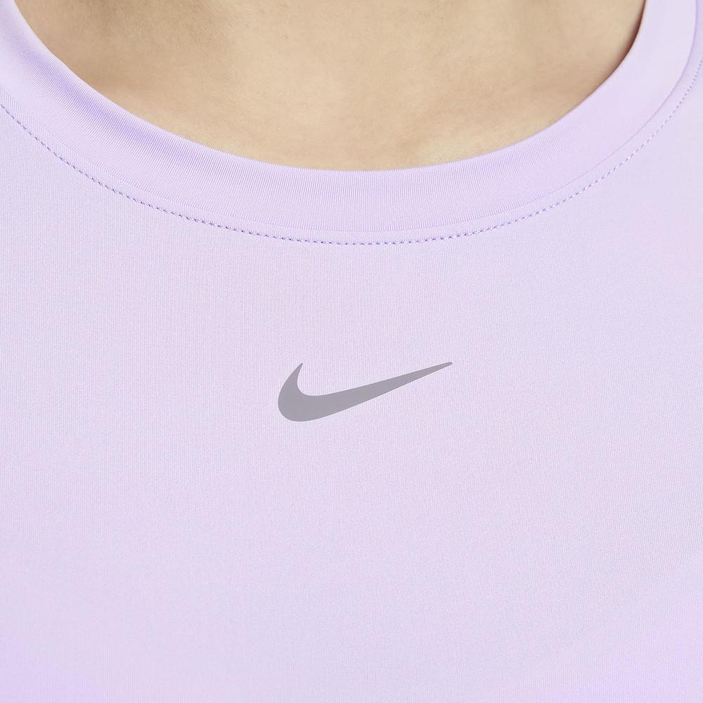 Nike One Classic Casual Solid Color Crew Neck Short Sleeve T-Shirt Women Tops Purple FN2799-512