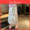 Body Gentle Half Temperament Womens Mediumlength Skirt Crushed Flowers High Waist Skinny Skirt Plus Size