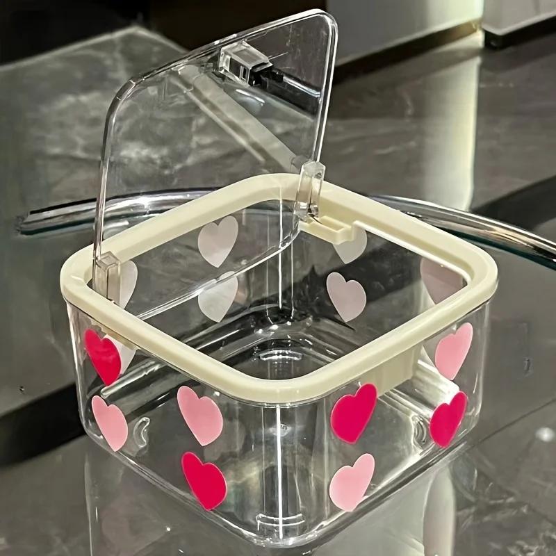 1pc Love Transparent Hair Accessory Storage Box, for Scrunchies, Headbands, Barrettes, Clips, and Jewelry Organizer
