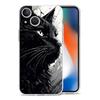 Phone Case For iPhone 16 15 14 13 12 11 Pro Max XS X XR 7 8 Plus Soft Shockproof TPU Clear Cover Black Cat