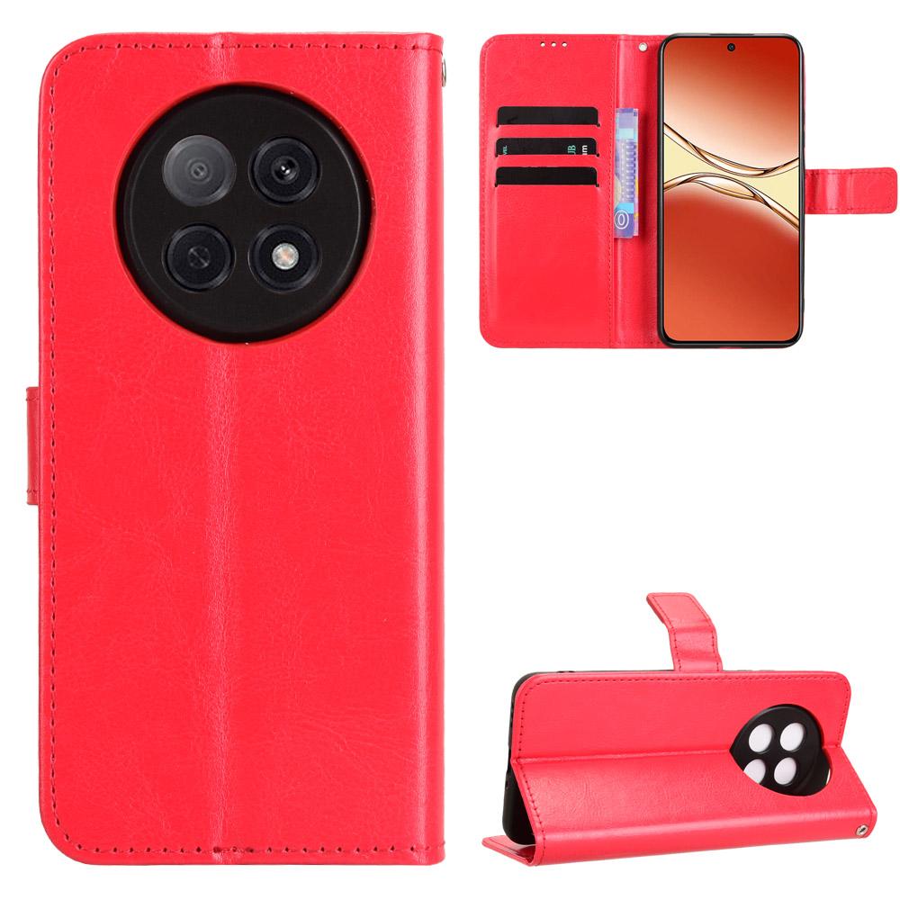 For Oppo A5 Pro 5G (China)/Oppo F29 Pro 5G (Global) PU Leather Case with Strap Crazy Horse Texture Phone Wallet Cover