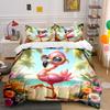"Flamingo Beach Decor Set" Bedding Set with 1 Duvet Cover 2 Pillowcases Single Double King Queen Gift