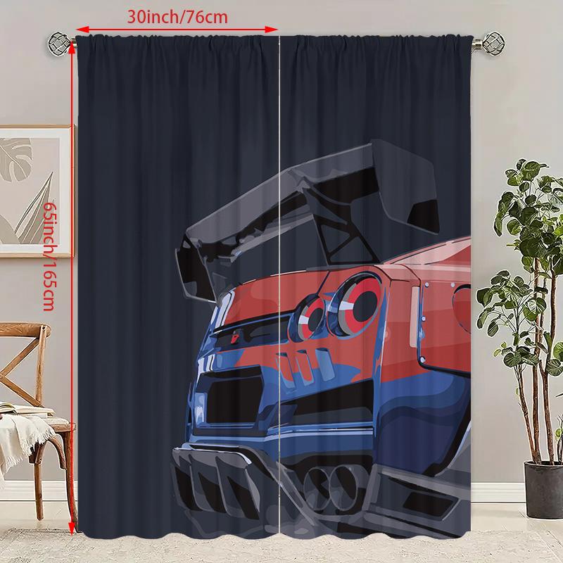 

2pcs- Hell Cat polyester curtains, pole bag curtains 42*84, bedroom and living room, home room decoration 29Wx64L(75x166CM)x2