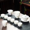 Ceramic suet jade porcelain kung fu tea set with gifts for home use