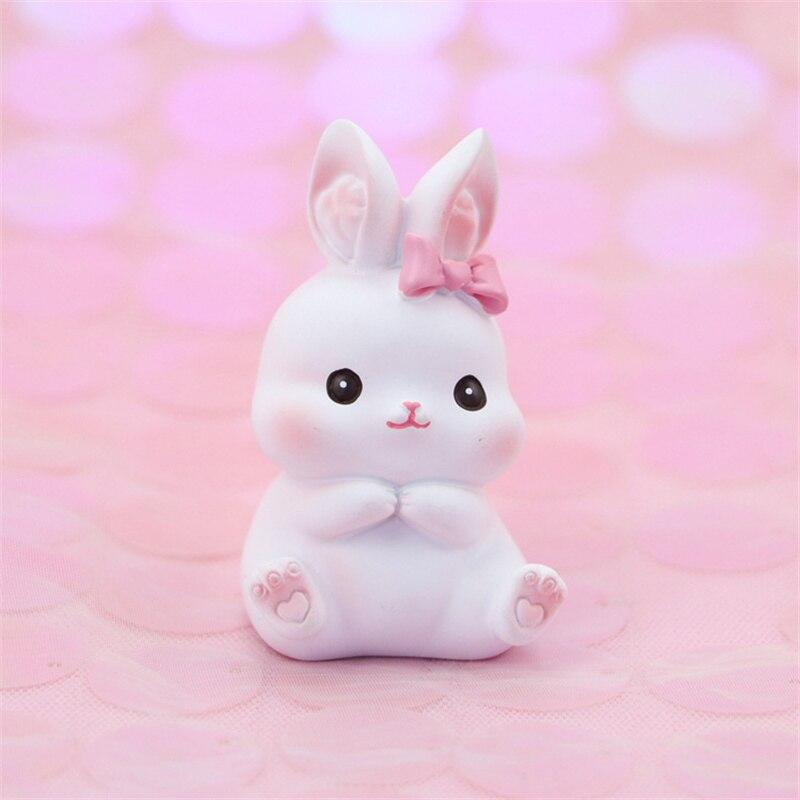 Cute Bunny Cake Decoration Rabbit Animal Ornaments Cake Topper Party Dessert Decor Birthday Party Baby Shower Baking Supplies