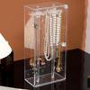 Acrylic Necklace Display Stand with Dustproof Door - Desktop Jewelry Organizer Box