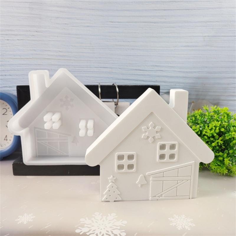 Christmas House Resin Silicone Molds Silicones Concrete Cement Moulds Christmas House Silicone Molds for Epoxy Resin