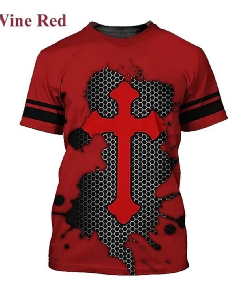 Letní tričko s kulatým výstřihem a 3D potiskem vzoru Ježíše, módní ležérní pánské tričko s krátkým rukávem