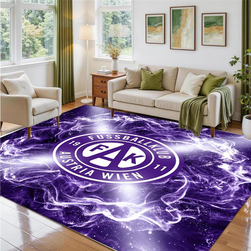 Austria Wien FC Design Crystal Velvet Rug Soft Decorative Mat for Bedroom Entrance