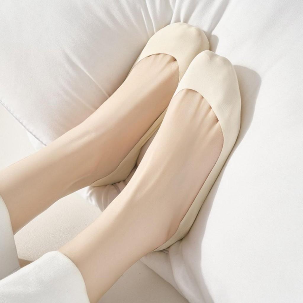 Forefoot Sponge-soled Shock-proof Ice Silk Boat Socks for Women Silicone Non-slip Anti-heel Socks Shallow-cut Invisible Thin High Heel Socks