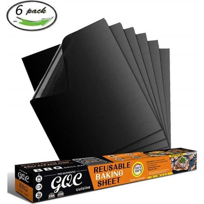 Tapis de cuisson - GQC - 6 pièces - Anti-adhérent - Résistant à la chaleur - 40 x 33 cm