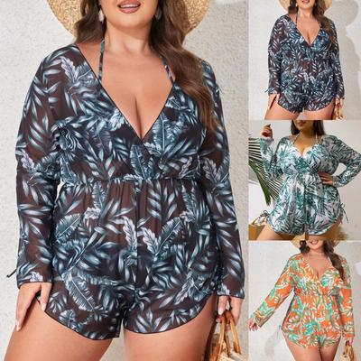 Women'S Bikinis Trend 2025 Plus Size Swimsuit Three Piece Sun Long Sleeved Bikini Tankini Maillot De Bain Femme