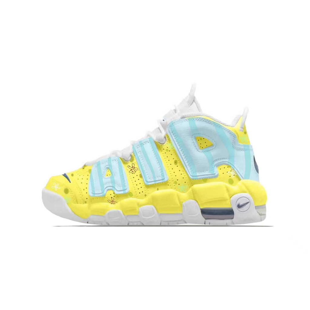 Nike Air More Uptempo Cute, Every Year Abrasion Resistant Mid top Vintage Basketball Shoes Women's Yellow Box DH9719-100(Team1677-)