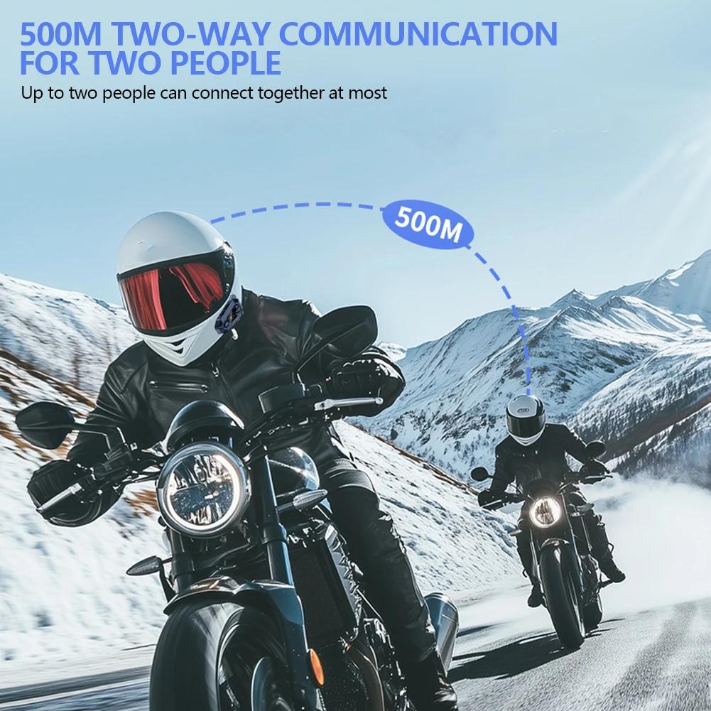 Motorcycle Helmet Headset BT5.3 Wireless Handfree Call Waterproof Moto Headphone with FM Radio Music Share LED Display For Rider