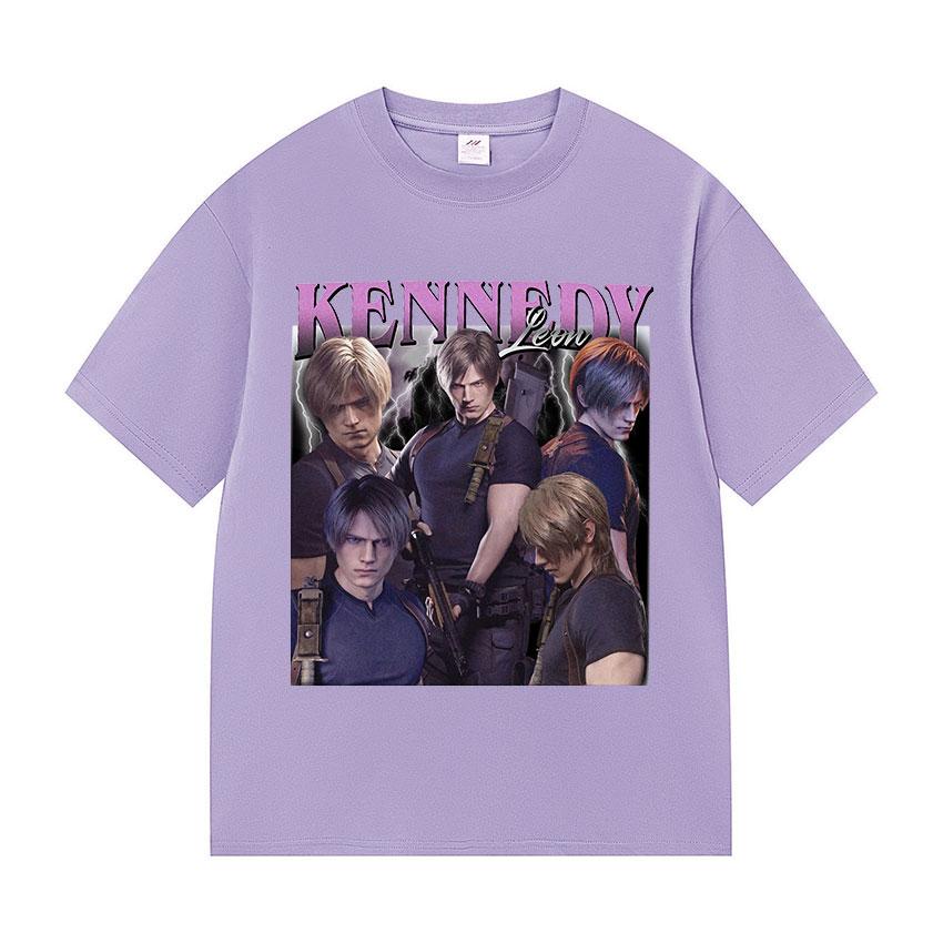 Limited Leon S Kennedy Retro Graphic T Shirt Men's Fashion 100% Cotton Short Sleeve T-shirt Y2k Unisex Harajuku Clothing Tshirts