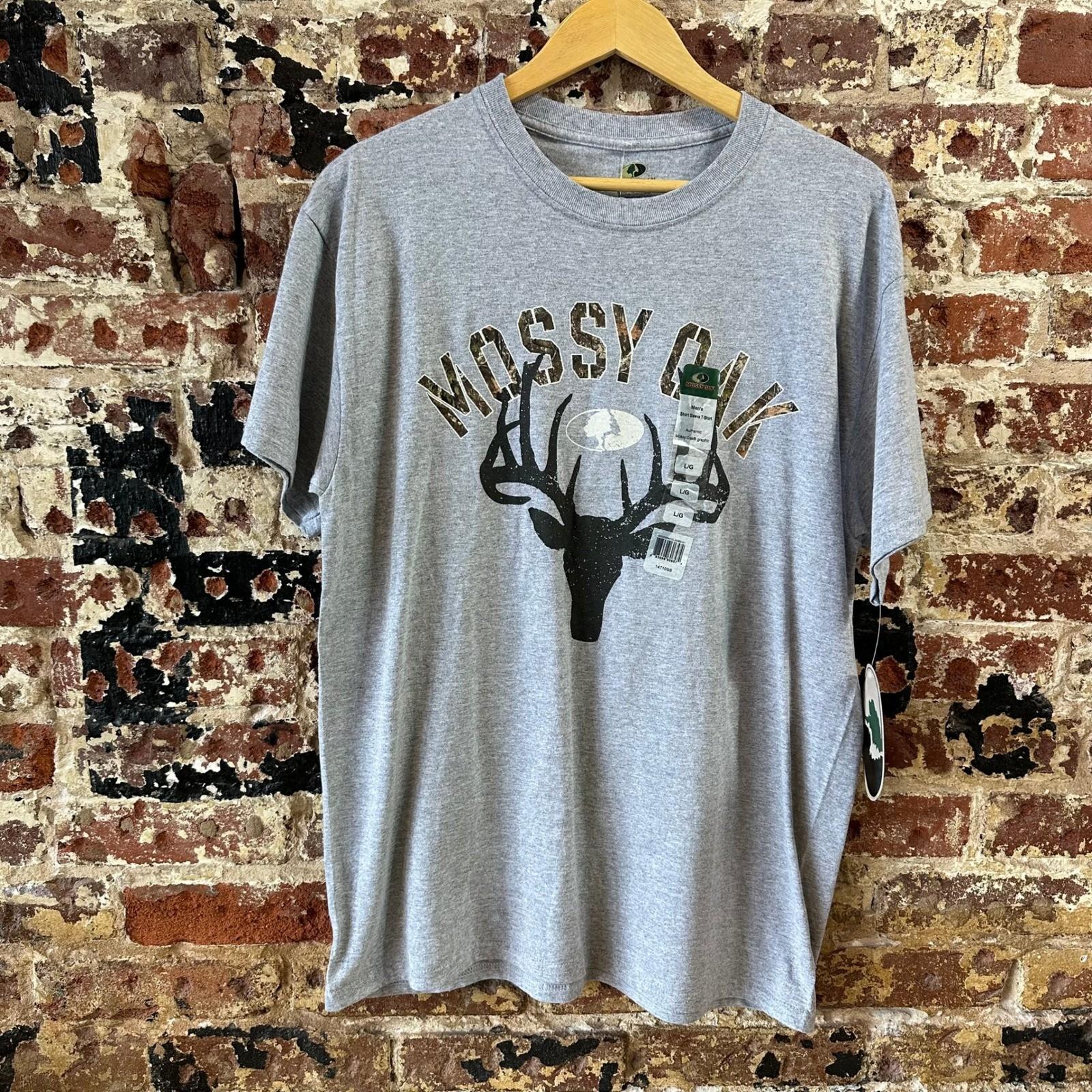 Mossy Oak Short Sleeve Gray Deer Logo Mens Large NEW Unisex T-Shirt S