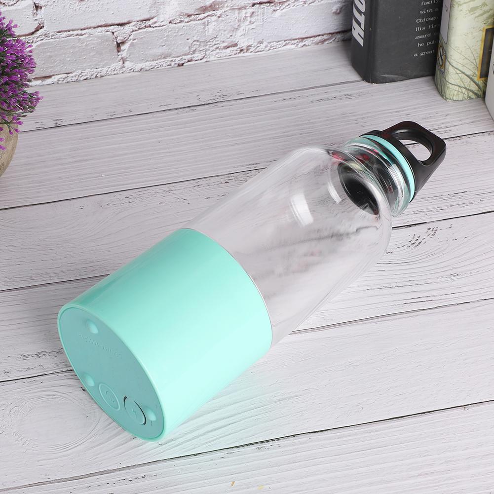 Przenośny Elektryczny Kubek do Wyciskania Owoców Dwuostrzowa Głowica Tnąca Mikser Sokowirówka 2600mah na Podróż Domowy Ładowany przez USB(niebieski