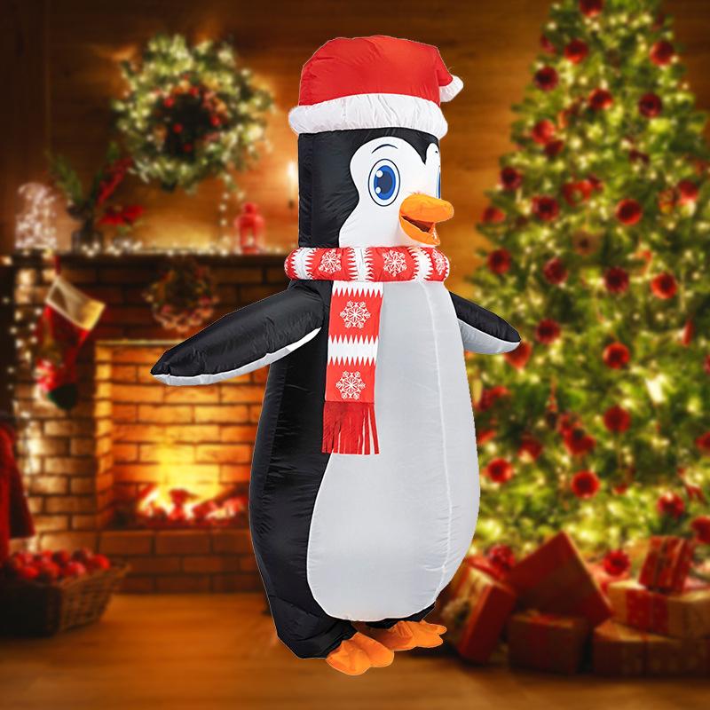 Pinguin aufblasbares Kostüm mit Schal, Erwachsene