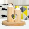 Heart-shaped Craft Wooden Candlestick Shelf Christmas Decoration Gift Couple Candle Holder Stand