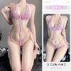 Lace three-point suit female sexy small breasts show big pure desire underwear cute pajama suit