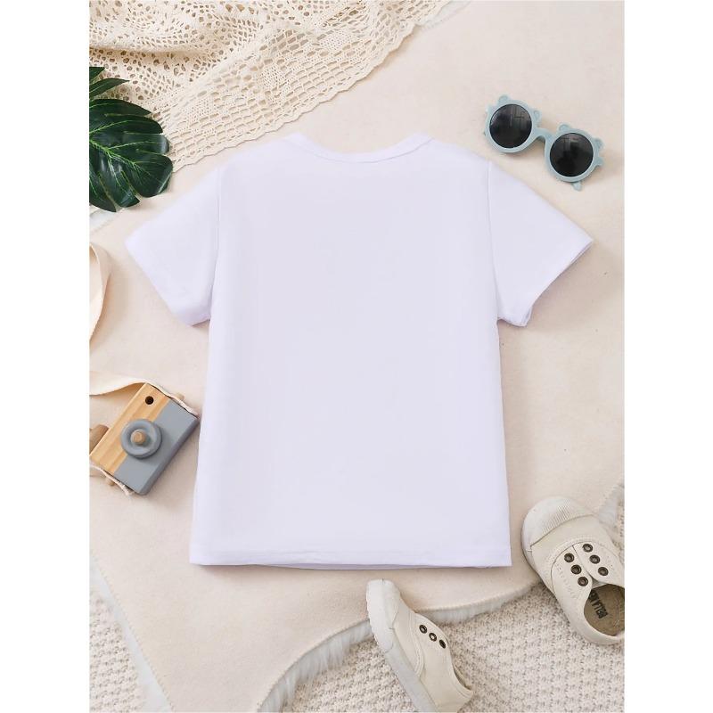 European sizes Girls' "JUST A GIRL WHO LOVES HER DADDY" T-Shirt - Pink Short Sleeve Round Neck Blouse Top with Daddy Lettering, Casual Summer Outfits