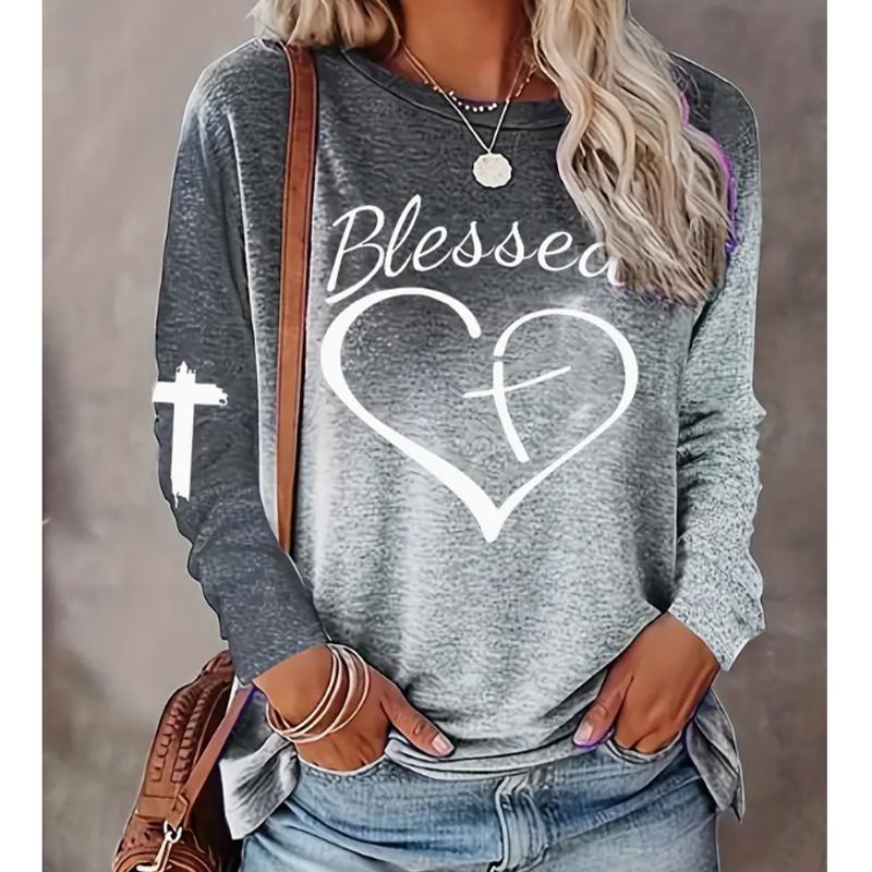 2025 Autumn & Winter Women's New Casual Crew Neck Long Sleeve Top 3D Love Pattern