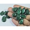 15Pcs Natural Green Malachite Pear Cabochon Loose Gemstone 284Cts. Lot C-468