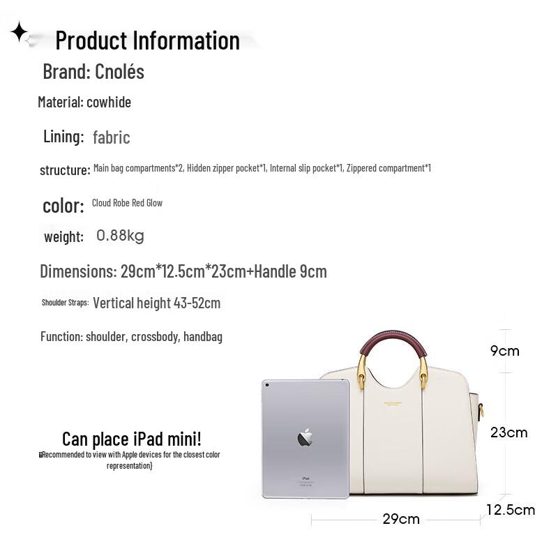 Cnoles Damen Handtasche aus Leder mit großem Fassungsvermögen