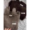 Soft Brown Alpaca Blend Knit Sweater Women Loose Fit Round Neck Long Sleeve Winter Top
