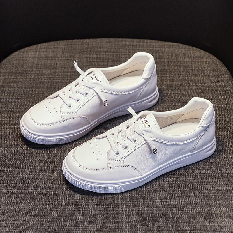 Women's shoes versatile casual top layer cowhide women's shoes mesh shoes 2025 autumn new large breathable board shoes