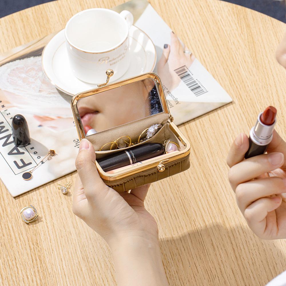 Real Leather Cosmetic Case with High-quality Appearance, Bag Storage Box, Earphone Case, Jewelry Box