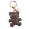 Cartoon Bear Keychain Pendant Cute Rhinestone Bear Keyring Charm Decorations Bag Keyring Hanging Ornament Car Keys Ring