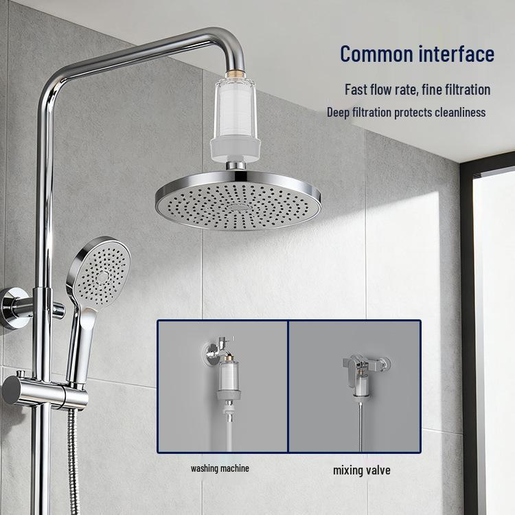 Dechlorinating Antibacterial Water Purifier: Shower, Faucet, Washing Machine, Toilet, Water Heater Pre-Filter