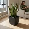 Thickened Wear Resistant Container Square Plastic Flower Pot, Stone-Look Planter with Drainage Hole, Modern Plant Pot for Indoor Outdoor Plants,