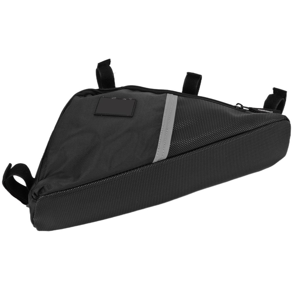Bike Bag Large Capacity Bike Storage Bag Durable Oxford Cloth Triangle Saddle Frame Pouch for CyclingBlack