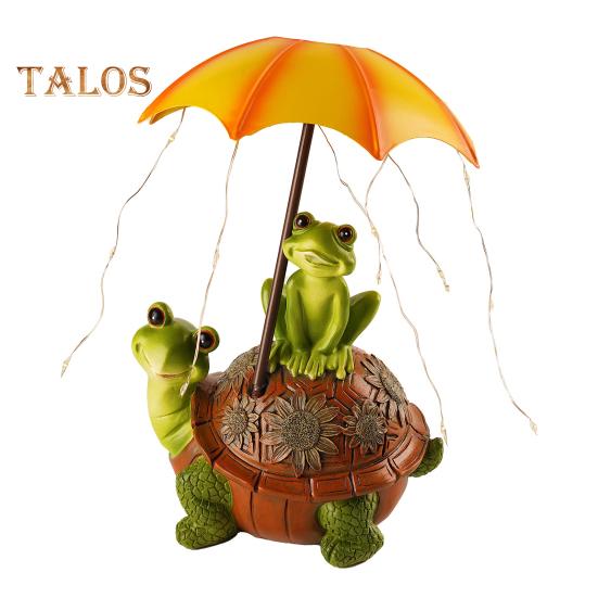 

Садовая статуя черепахи-лягушки с солнечными светодиодными фонарями, уличный декор для сада, фигурка животного, декоративный светильник для двора, водонепроницаемая скульптура для лужайки во внутреннем дворике 1pc