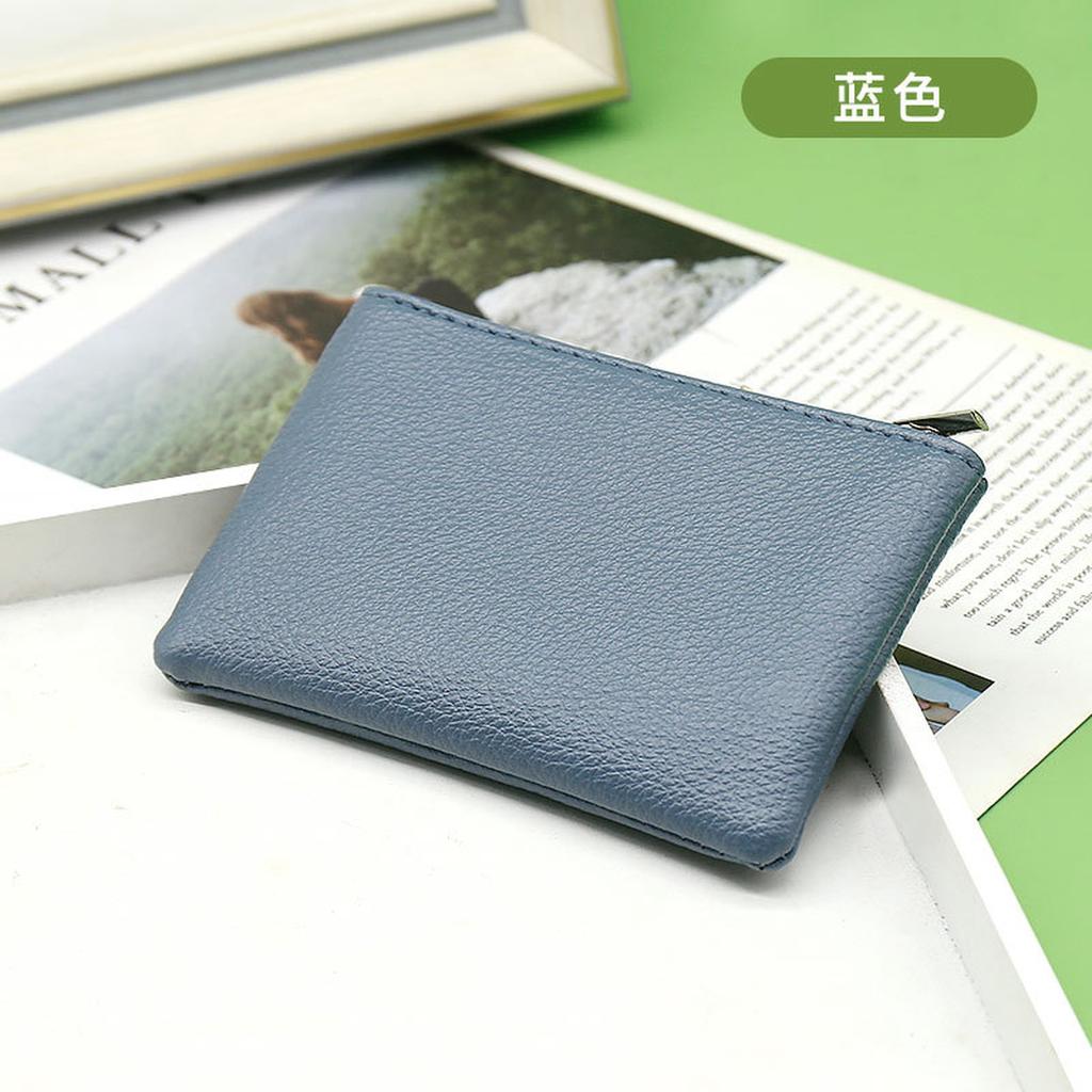 2Pcs Zipper Coin Purse Wallet Small  Portable Change Wallets for Women PU Clutch Travel Lightweight Storage