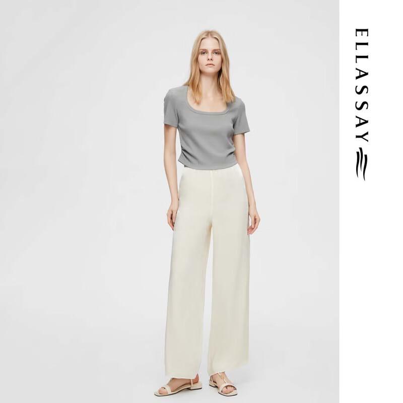 ELLASSAY Women's Relaxed Wide-Leg Trousers